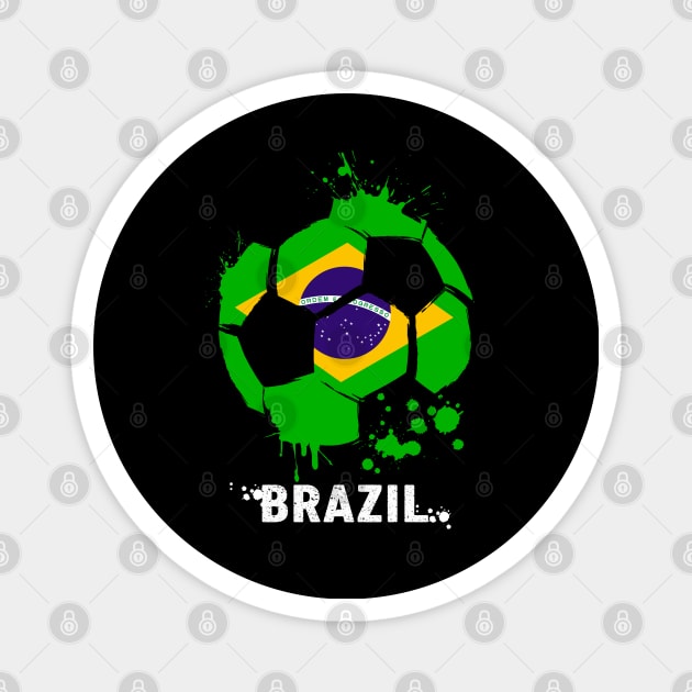 Brazil World Cup Qatar 2022, Funny Brazilian Soccer Brazilian Flag Soccer Team 2022 Magnet by Printofi.com
